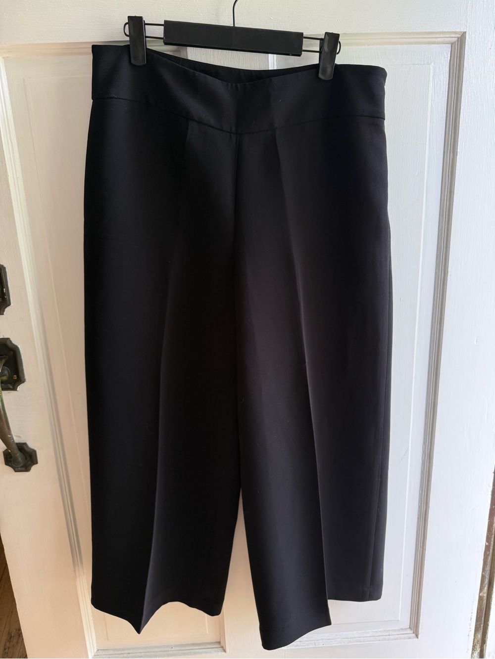 Talbots Black Wide-Leg Cropped Pants